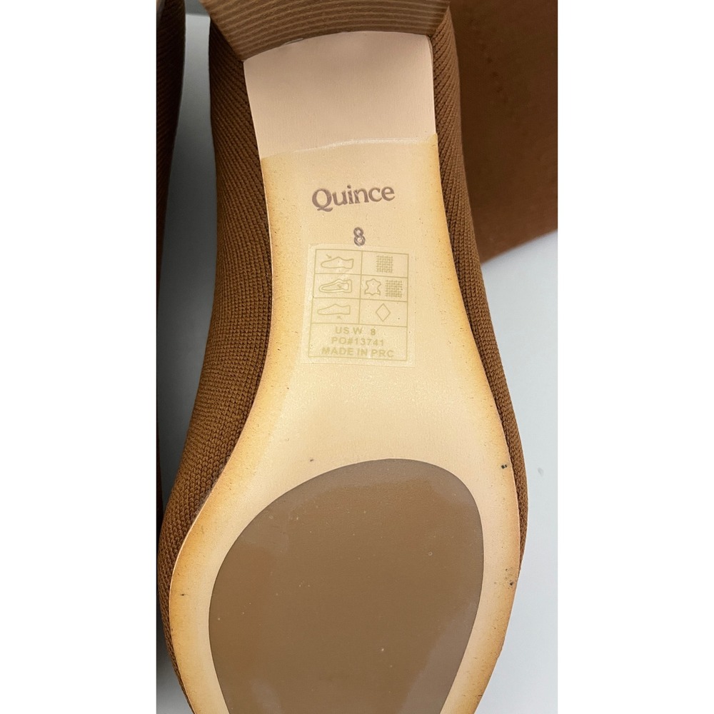 Quince Eco Knit Heeled Bootie in Cognac Women's Size 8 - Picture 7 of 7